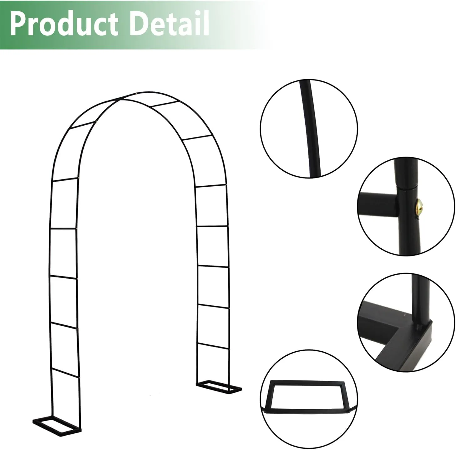 7.9 Ft H x 4.6 Ft W Metal Pergola Arbor,Assemble Freely 2 Sizes,for Various Climbing Plant Wedding Garden Arch Bridal Party Decoration Wide Arbor