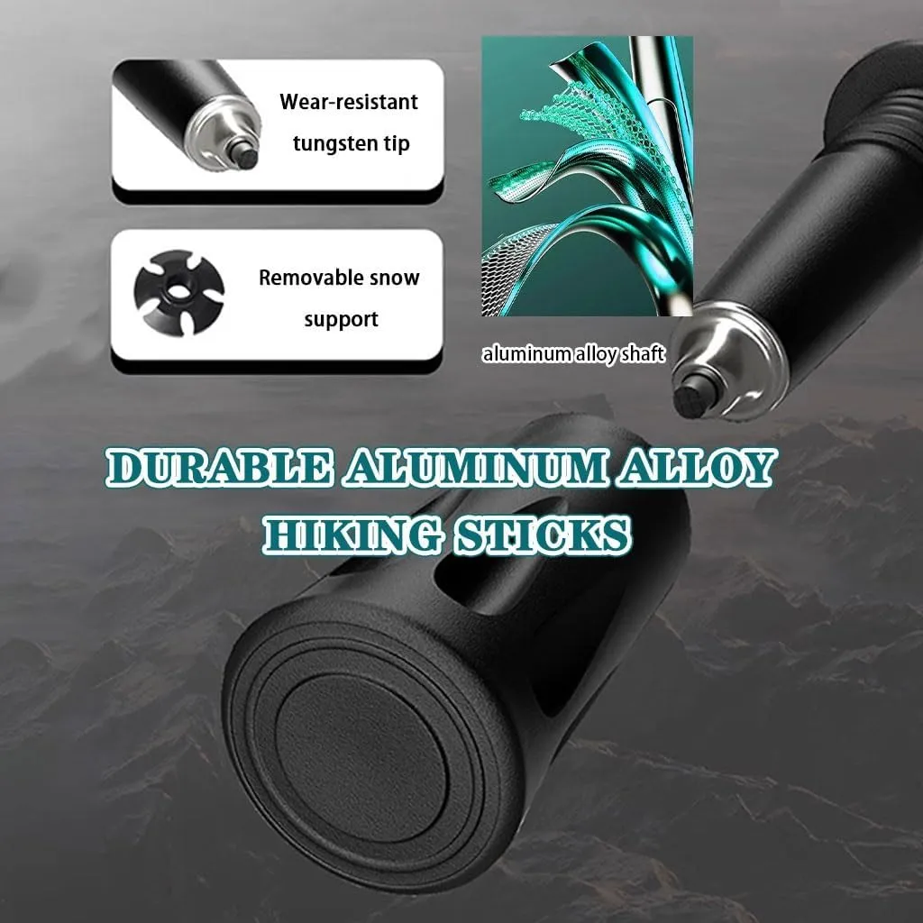 7.9 Oz Ultralight Trekking Poles, Adjustable Backpacking Walking Stick, with EVA Grips   Wrist Strap, Aluminum Alloy Shaft
