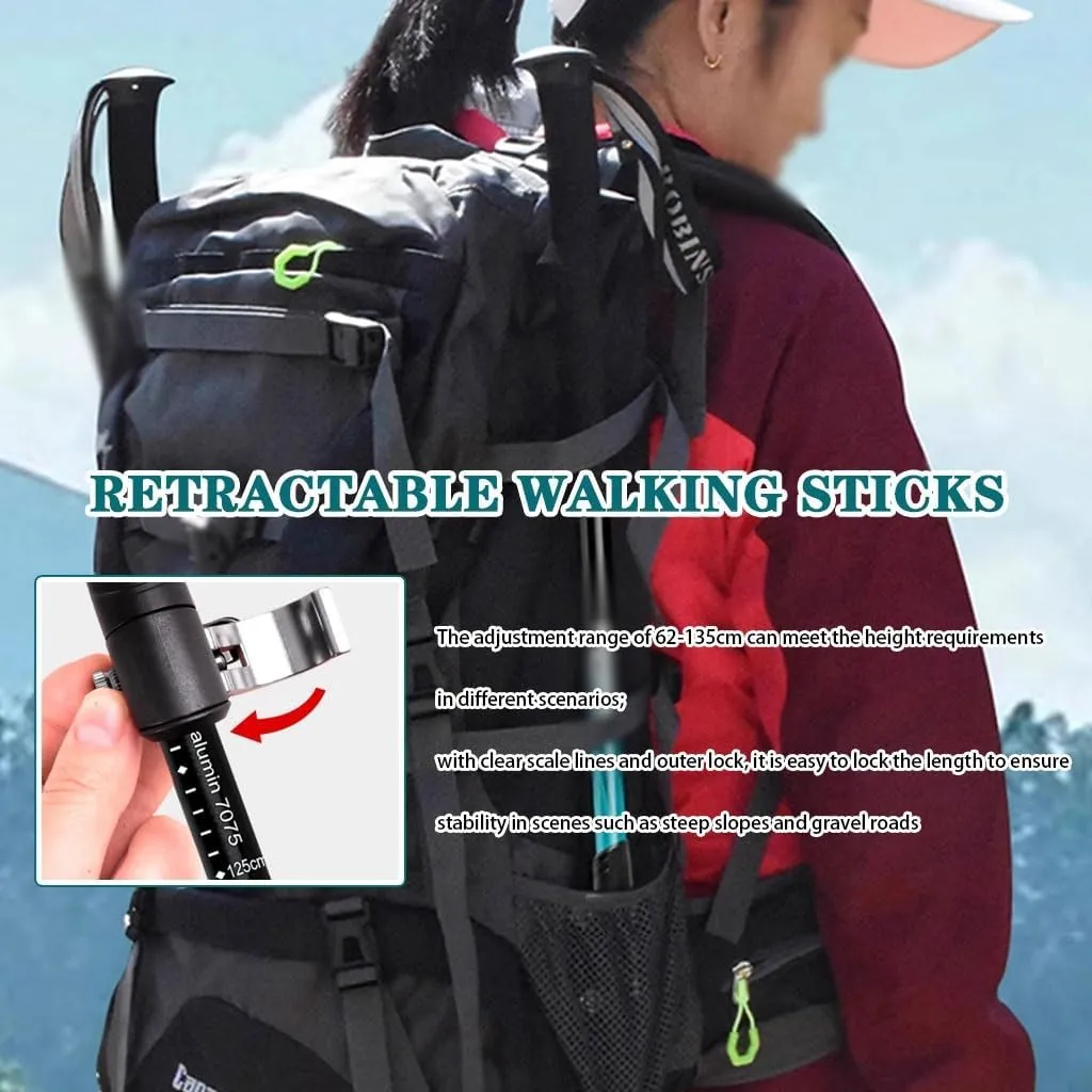 7.9 Oz Ultralight Trekking Poles, Adjustable Backpacking Walking Stick, with EVA Grips   Wrist Strap, Aluminum Alloy Shaft