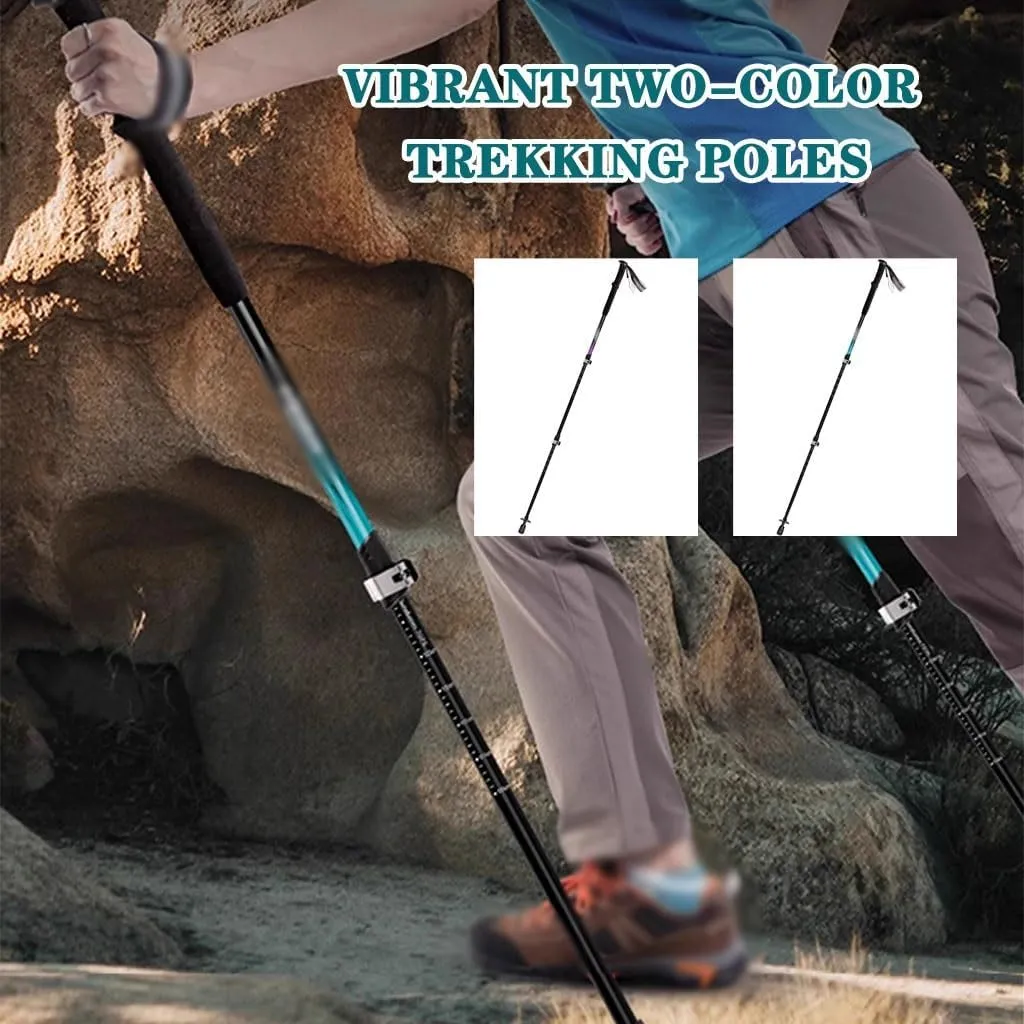 7.9 Oz Ultralight Trekking Poles, Adjustable Backpacking Walking Stick, with EVA Grips   Wrist Strap, Aluminum Alloy Shaft