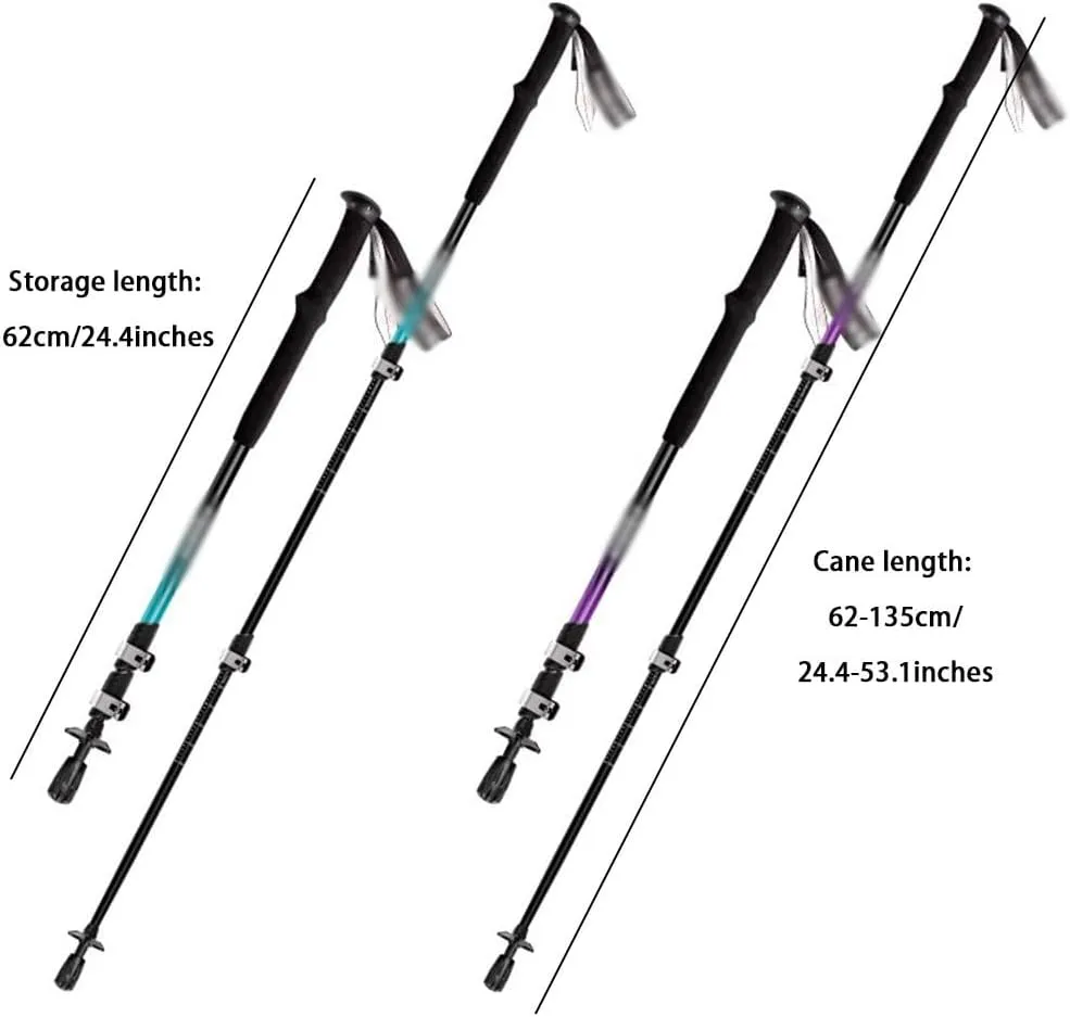 7.9 Oz Ultralight Trekking Poles, Adjustable Backpacking Walking Stick, with EVA Grips   Wrist Strap, Aluminum Alloy Shaft