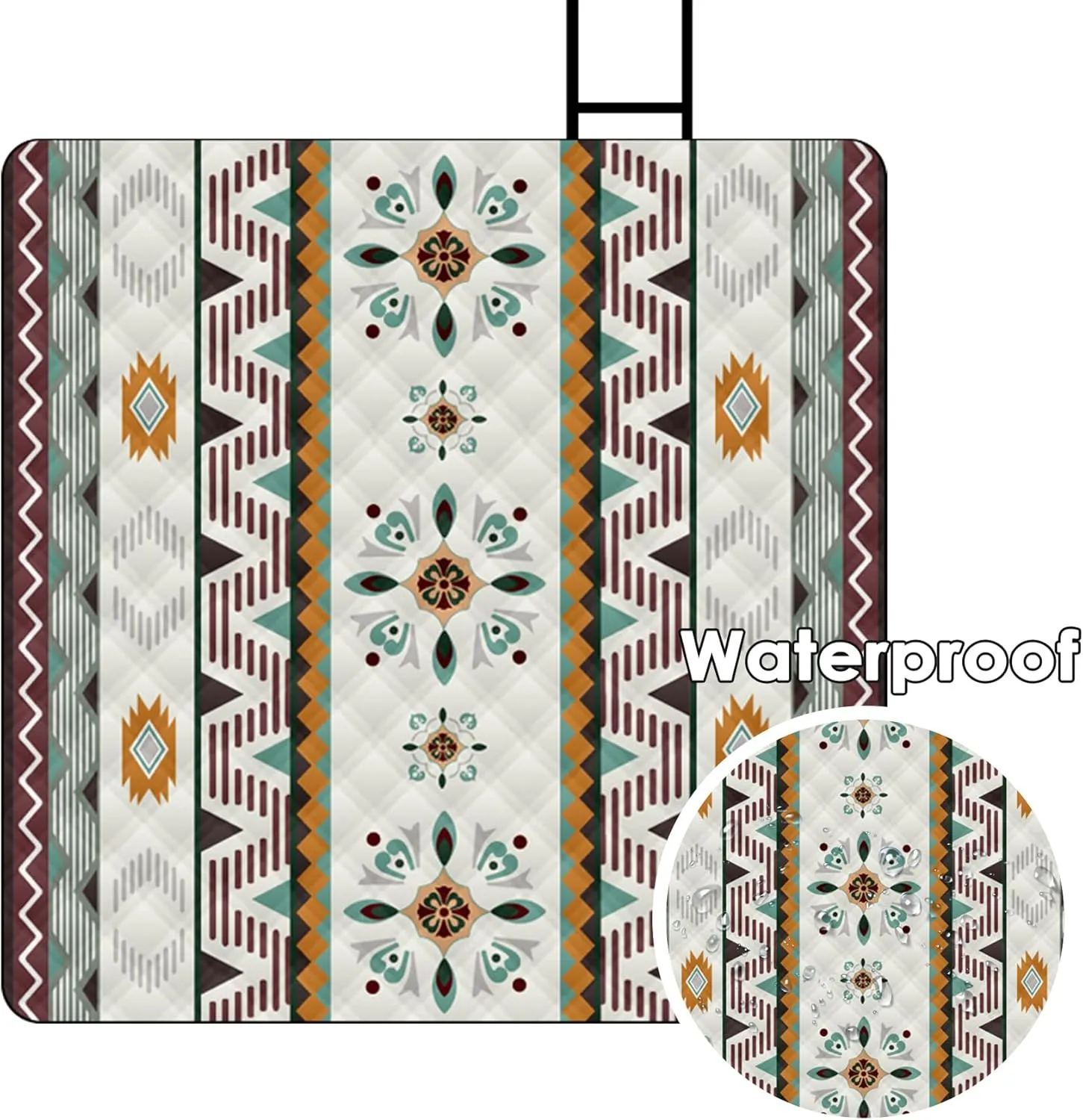 80"x60" Waterproof Picnic Blanket Large Outdoor Camping Blanket Foldable Picnic Camping Blanket Thicker Machine Washable Picnic Mat Portable Wearable for Picnics, Camping