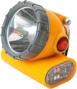 8W Miner Lamp Light Explosion-Proof LED Helmet Cap Lamp Cordless Headlamp Outdoor Waterproof Portable Lighting Head Belt Charger(Yellow)