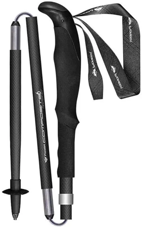 99% Carbon Fiber Trekking Poles – 1pc Lightweight Adjustable Hiking Stick with Quick Lock, EVA Ergonomic Handle, Tungsten Steel Tip, Collapsible for Backpacking, Camping, and Travel