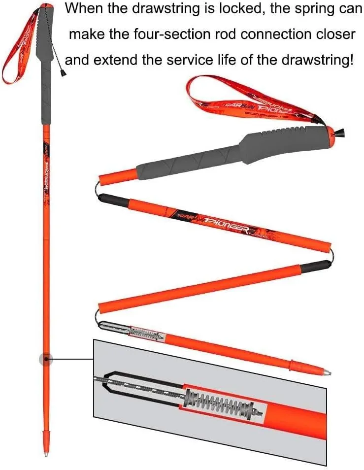 99% Carbon Fiber Ultralight Trekking Poles – Adjustable Collapsible Walking Sticks with Anti-Shock, EVA Ergonomic Handles, Quick Flip-Lock, Tungsten Steel Tip, 1pc Pack