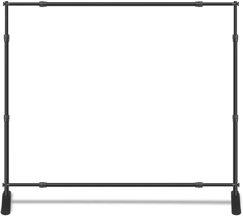 Adjustable Banner Stand with Carrying Bag, Step and Repeat Backdrop Stand for Photo Booths, Trade Shows, Birthday Parties, Studios, Weddings, Special Events (Hardware Only, 10' W 8'H)