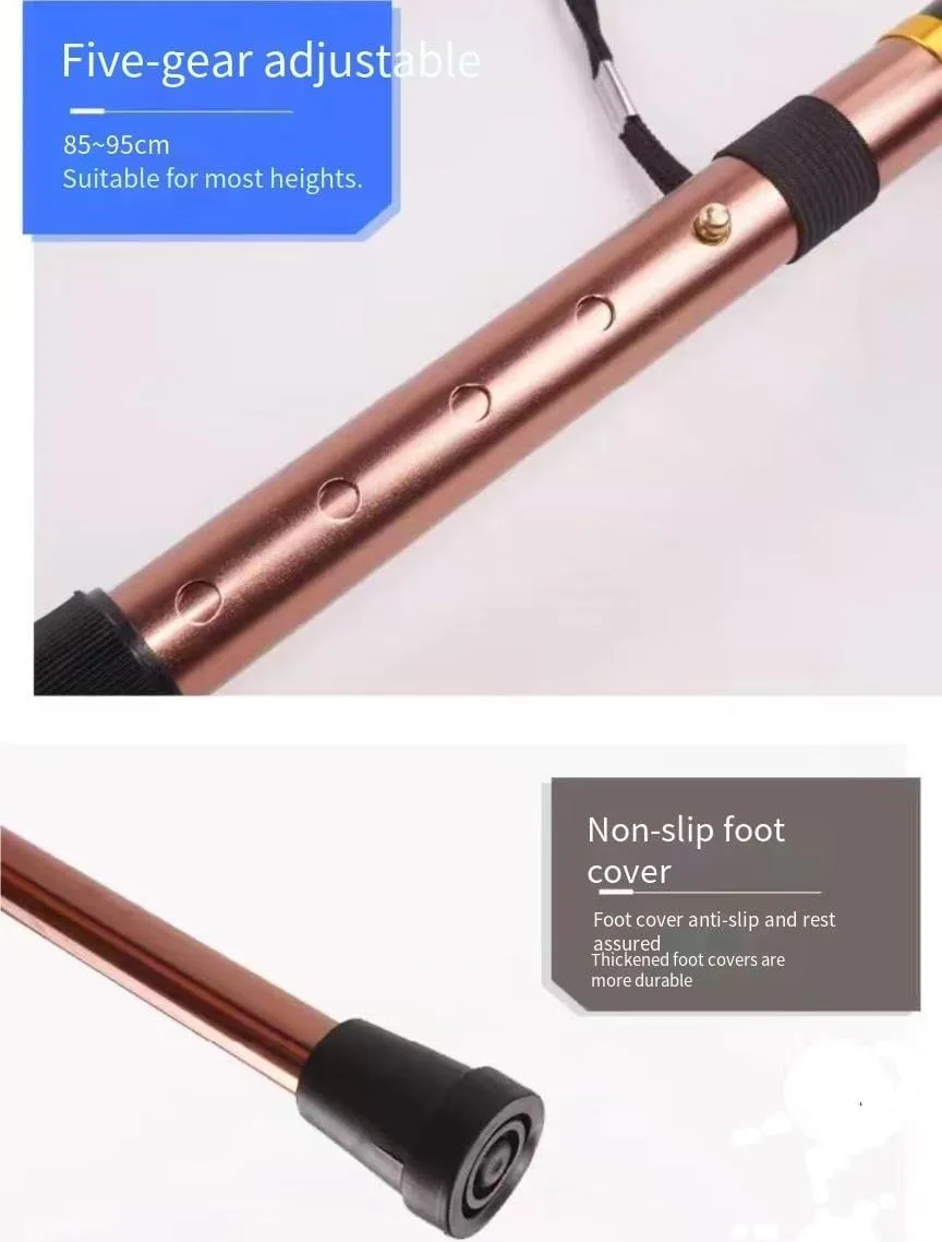 Adjustable Five-Section Folding Hiking Poles - Ultra-Short Telescopic Walking Sticks for Outdoor Climbing and Travel