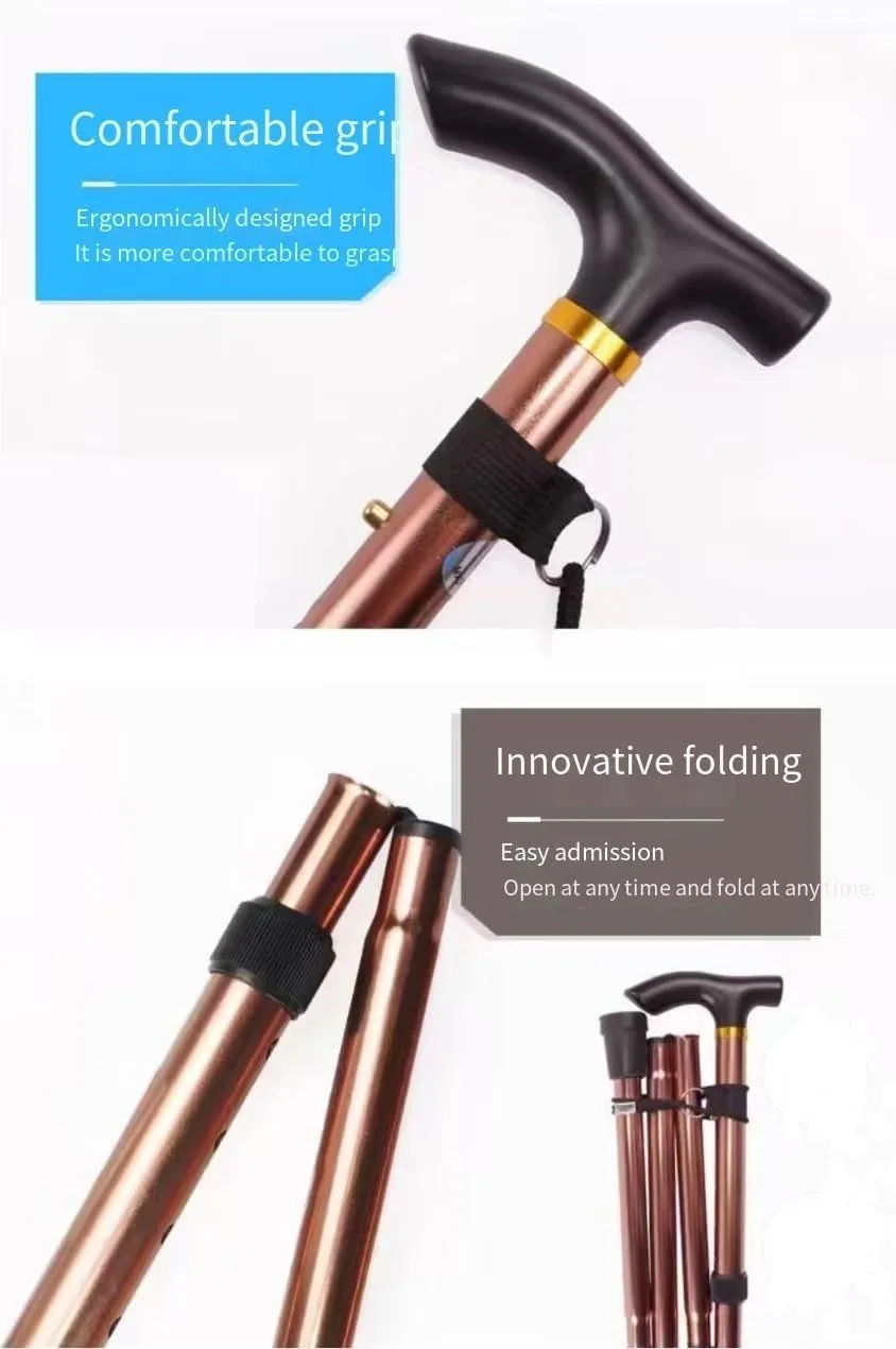 Adjustable Five-Section Folding Hiking Poles - Ultra-Short Telescopic Walking Sticks for Outdoor Climbing and Travel