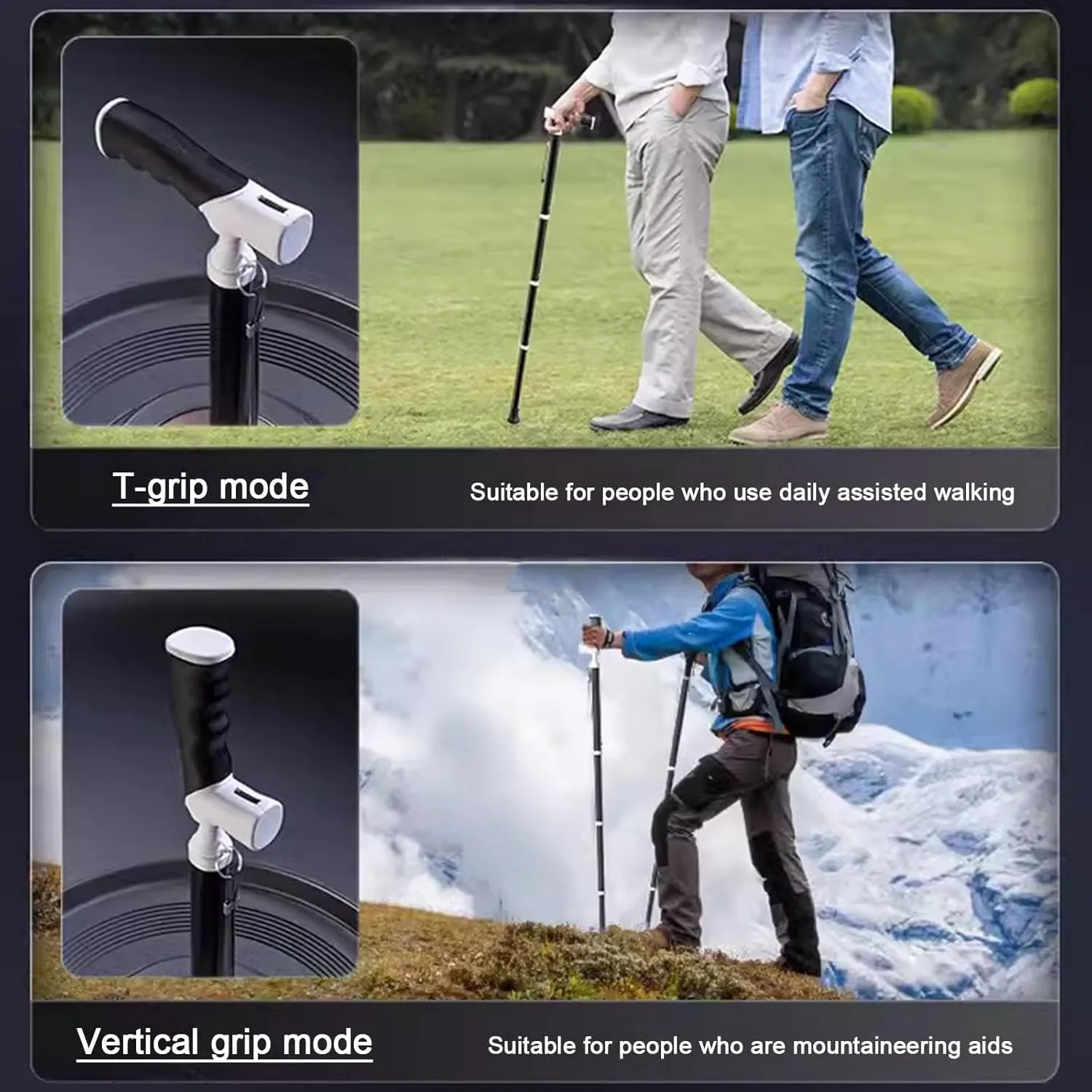 Adjustable Hiking Poles for Man Walking Sticks for Elderly Nordic Walking Trekking Poles Trekking Sticks with Quick Lock System
