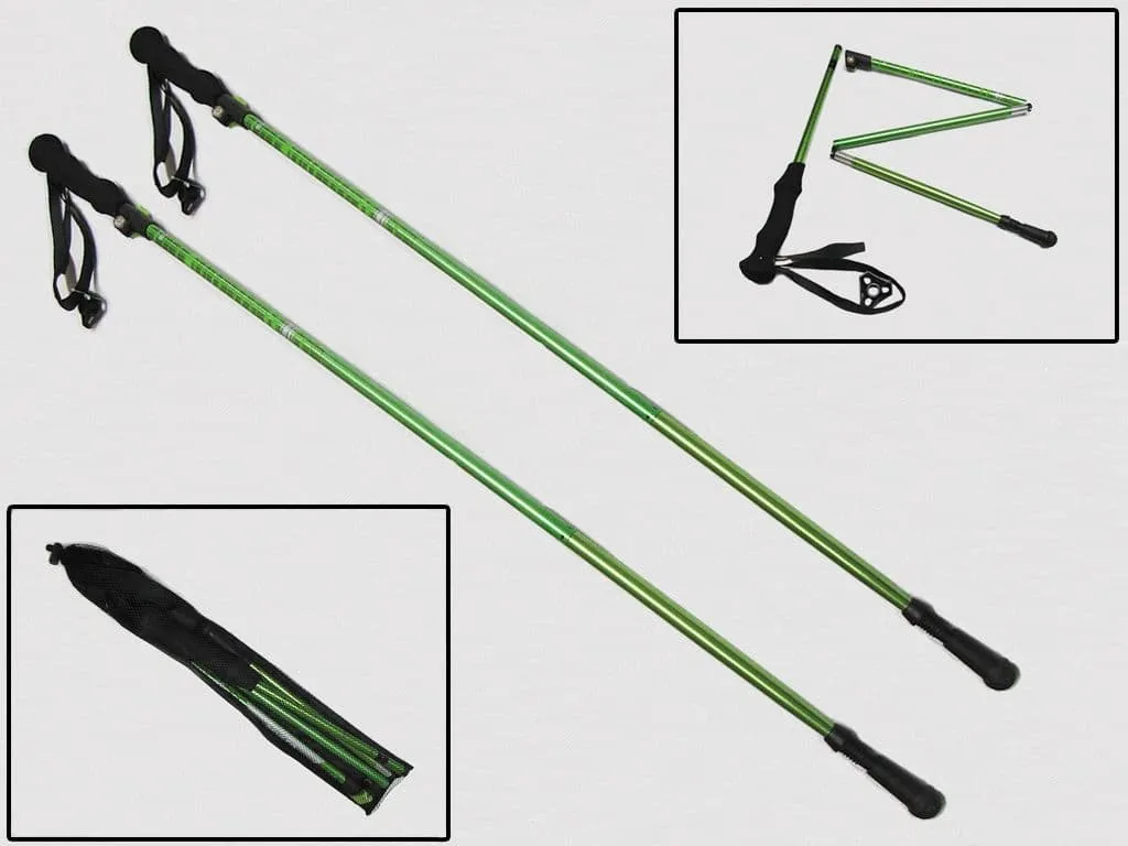 Adjustable Poles Walking With Handcrafted Straps Hiking - x2 Folding Value for money Trekking Nordic