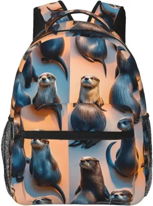 Adults Lightweight Cute Water Sloth Art Shoulder Book Bags Big Capacity Shoulder Bag With Adjustable Shoulder Straps for Trekking Work Walking Cycling