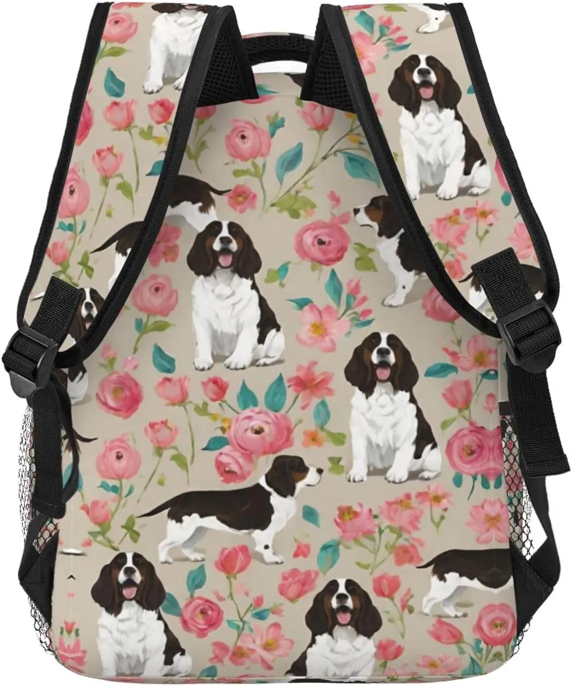 Adults Lightweight English Springer Spaniel Dog Art Rucksacks Large Capacity Bookbag With Adjustable Shoulder Straps for Trekking Outdoors Bicycle