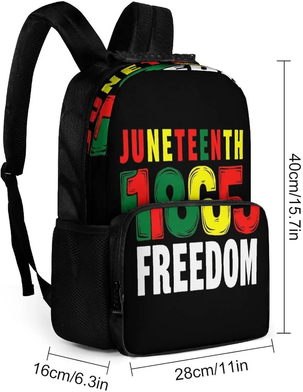 Adults Lightweight Juneteenth 1865 Freedom Rucksacks Large Capacity Bookbag With Adjustable Shoulder Straps for Trekking Outdoors Bicycle