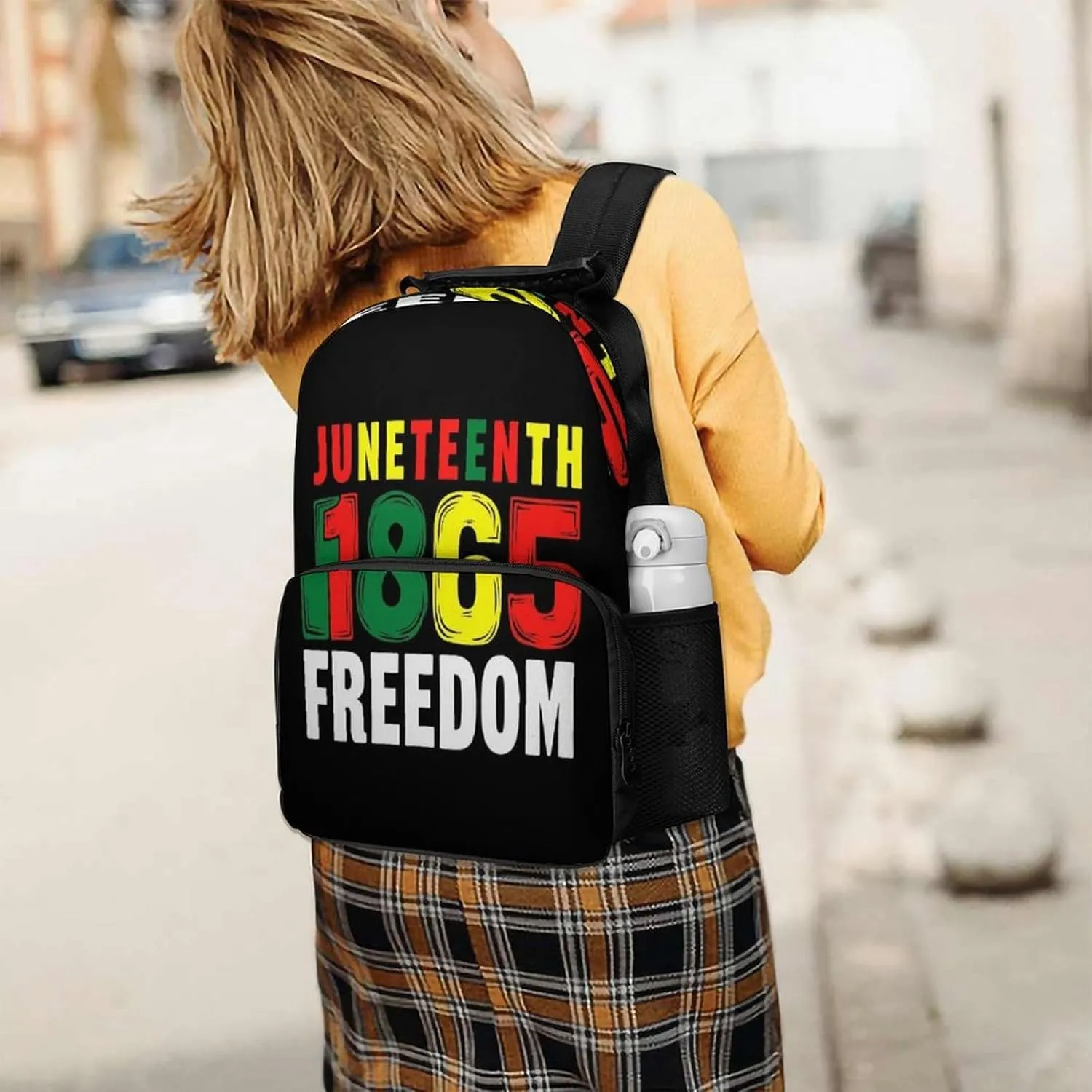 Adults Lightweight Juneteenth 1865 Freedom Rucksacks Large Capacity Bookbag With Adjustable Shoulder Straps for Trekking Outdoors Bicycle