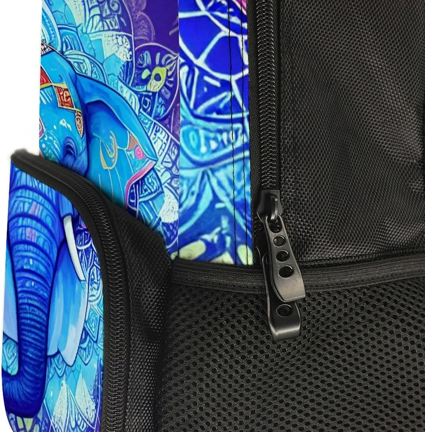 Adults Lightweight Mandala Elephant Art Rucksacks Large Capacity Bookbag With Adjustable Shoulder Straps for Trekking Outdoors Bicycle