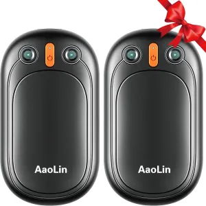 AI Hand Warmers Rechargeable, AaoLin 2 Pack Electric Hand Warmers Reusable, 12Hrs Long Heating, Portable Pocket Handwarmer Great Gift for Outdoors, Camping, Golf, Hunting Gear