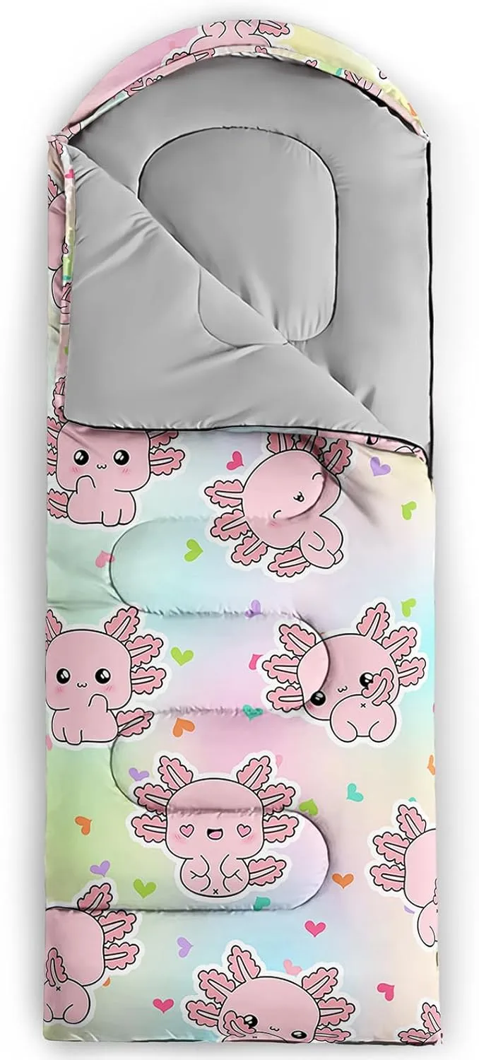 AILONEN Black & Gold King Crown Sleeping Bag for Boys Girls,Warm and Cool Weather,Lightweight,Waterproof Backpacking,King and Queen Money Dollar Printed Sleeping Bag for Camping