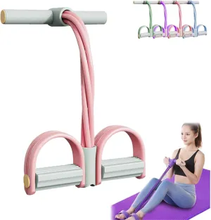 Aimierbuy Stirrup Puller, 21 Fitness Resistance Bands-4 Tube Pedal Ankle Puller, Stirrup Puller for Exercise, Foot Pedal Resistance Band for Women, Ab Training Auxiliary Device with Handle