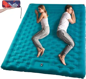 AKSOUL Sleeping Pad Camping Inflatable: Extra Thickness Double Persons Self Inflating Mat with Built-in Foot Pump, Lightweight Ultra-Wide Air Mattress with Pillow for Camping, Backpacking