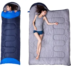 All Season Splicable Sleeping Bag Outdoor Portable Waterproof Cotton Heat Retain Sleeping Bag for Adults & Kids - Indoor & Outdoor: Camping, Backpacking, Hiking,