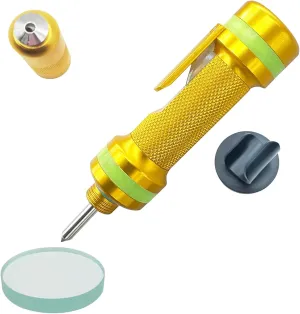 Allelic Car Window Breaker Tool, Window Breaker Seatbelt Cutter, Window Breaker, Glass Breaker, Spring Loaded Window Breaker for Land & Underwater (Gold)