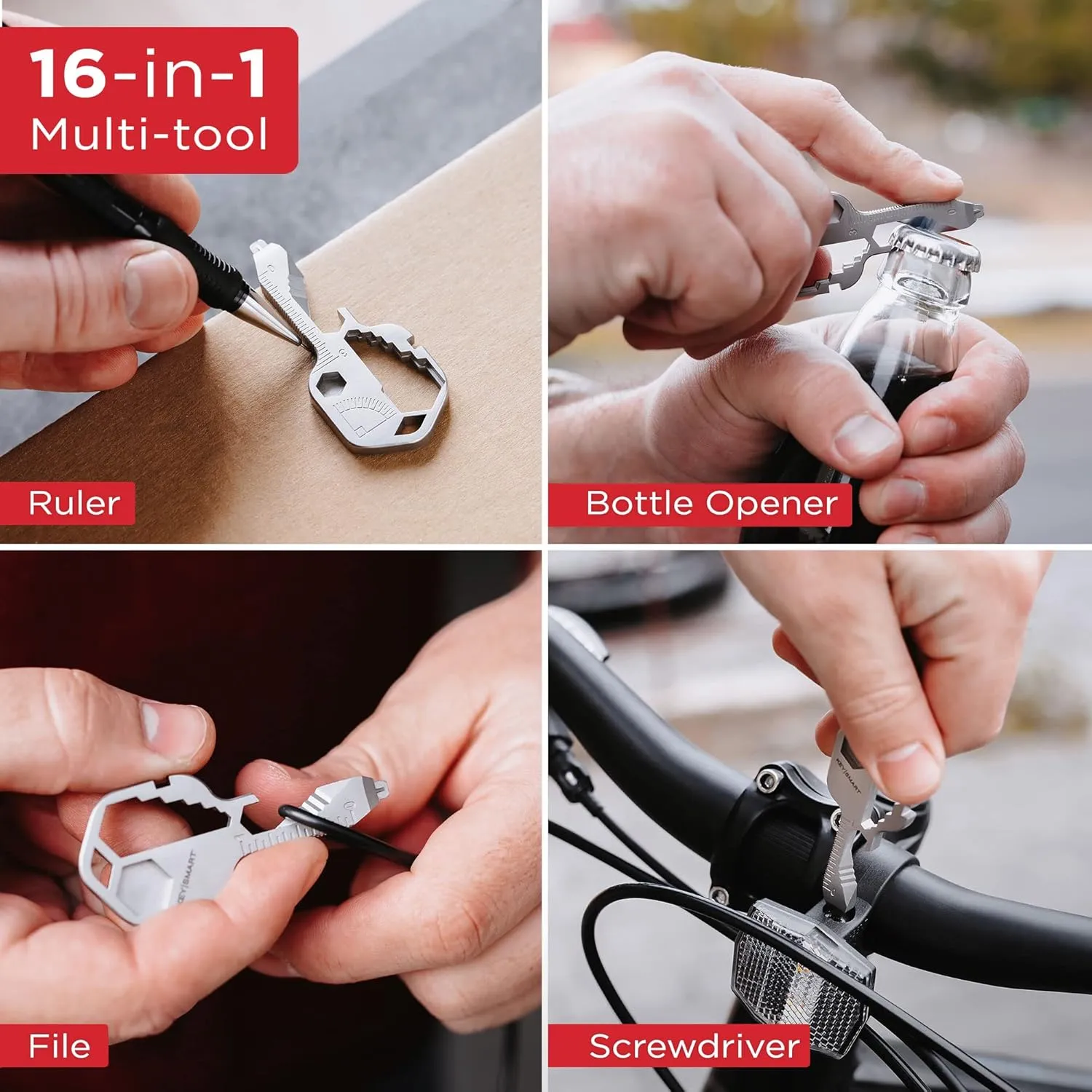 AllTul Ghost - KeySmart Multitool, 16-in-1 Bottle Opener, TSA Approved, Multifunction Key Shaped Pocket Multi-Tool