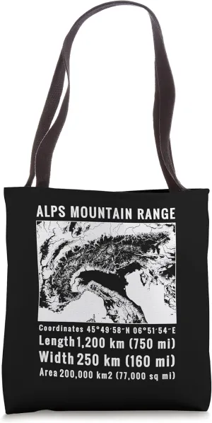 ALPS MOUNTAIN RANGE Coordinates Tote Bag