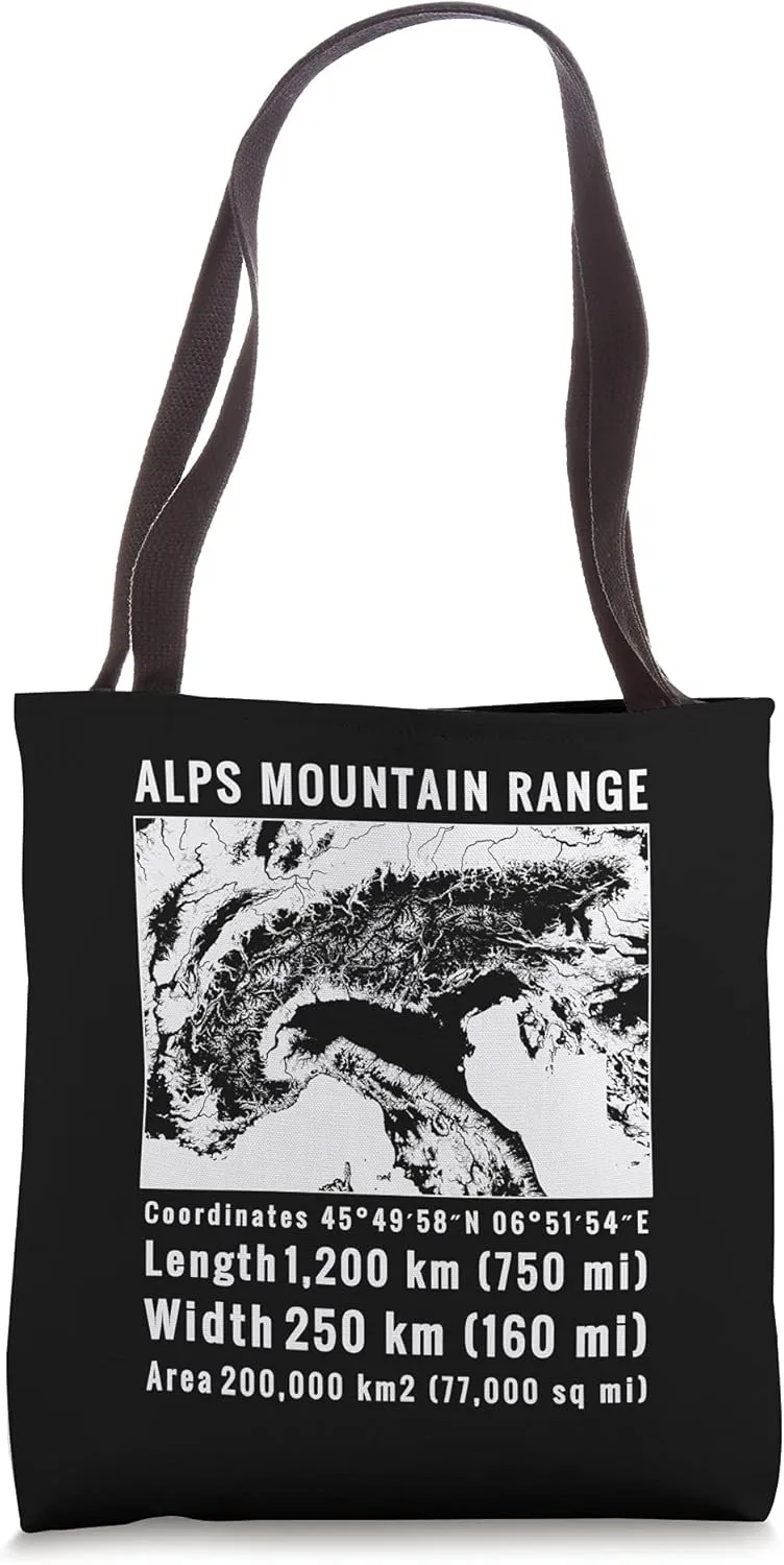 ALPS MOUNTAIN RANGE Coordinates Tote Bag
