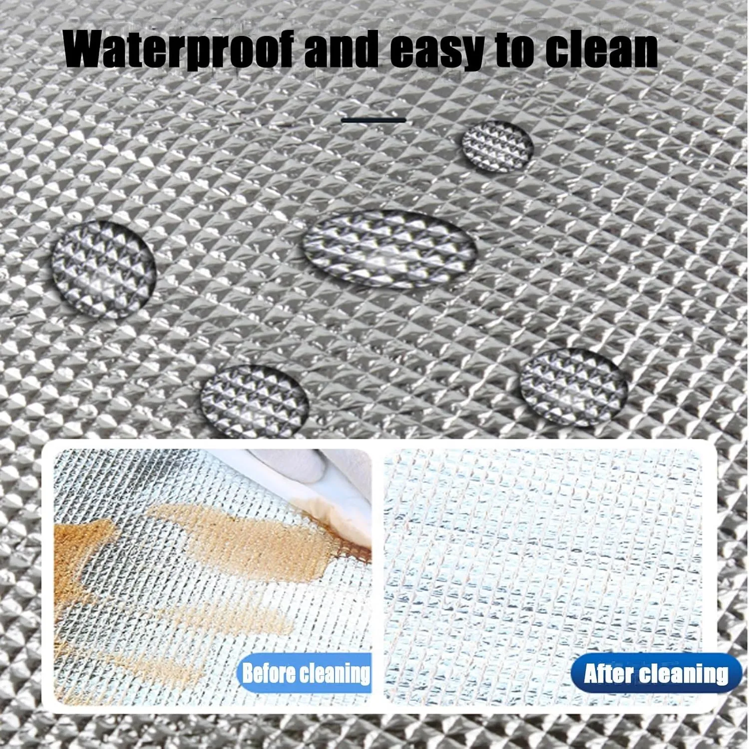 Aluminium Insulating Mat Foil Foam Mat Sleeping Mat Waterproof Double-Sided Moisture-Proof Foldable Tent, 9mm Thick, for Camping Thermal Floor Mat for Tent Aluminium Sleeping Mat