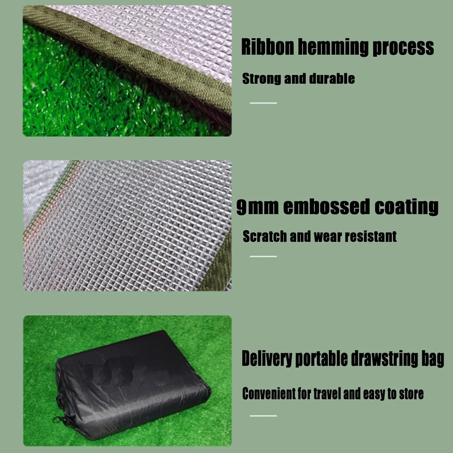 Aluminium Insulating Mat Foil Foam Mat Sleeping Mat Waterproof Double-Sided Moisture-Proof Foldable Tent, 9mm Thick, for Camping Thermal Floor Mat for Tent Aluminium Sleeping Mat