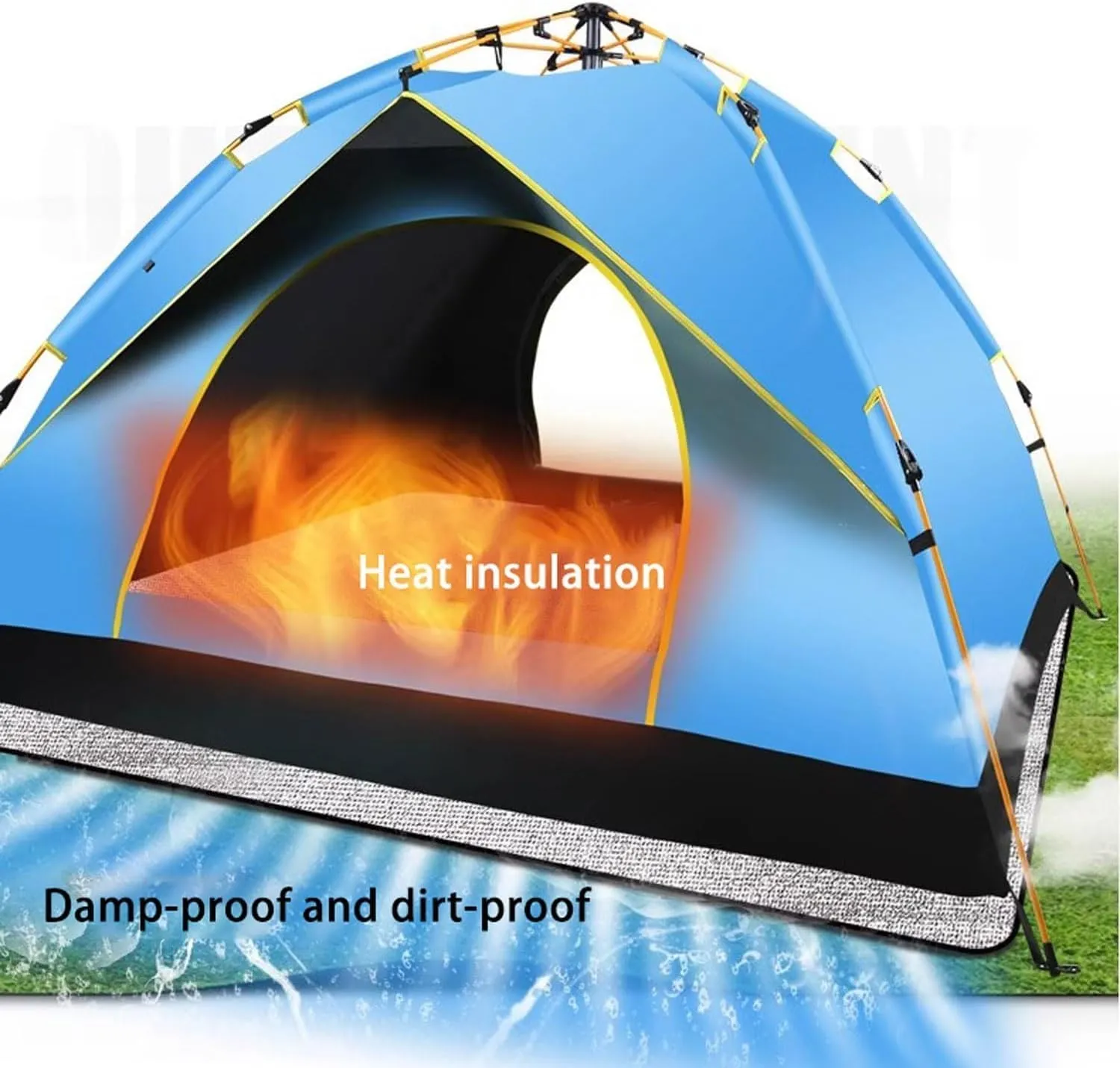 Aluminium Insulating Mat Foil Foam Mat Sleeping Mat Waterproof Double-Sided Moisture-Proof Foldable Tent, 9mm Thick, for Camping Thermal Floor Mat for Tent Aluminium Sleeping Mat
