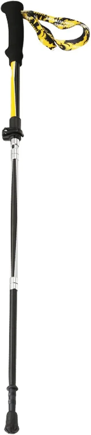 Aluminum Alloy Telescopic Walking Stick, 3-Section Adjustable Portable Trekking Poles, Hiking Collapsible with Wristband & Stick Cap, for Walking, Camping