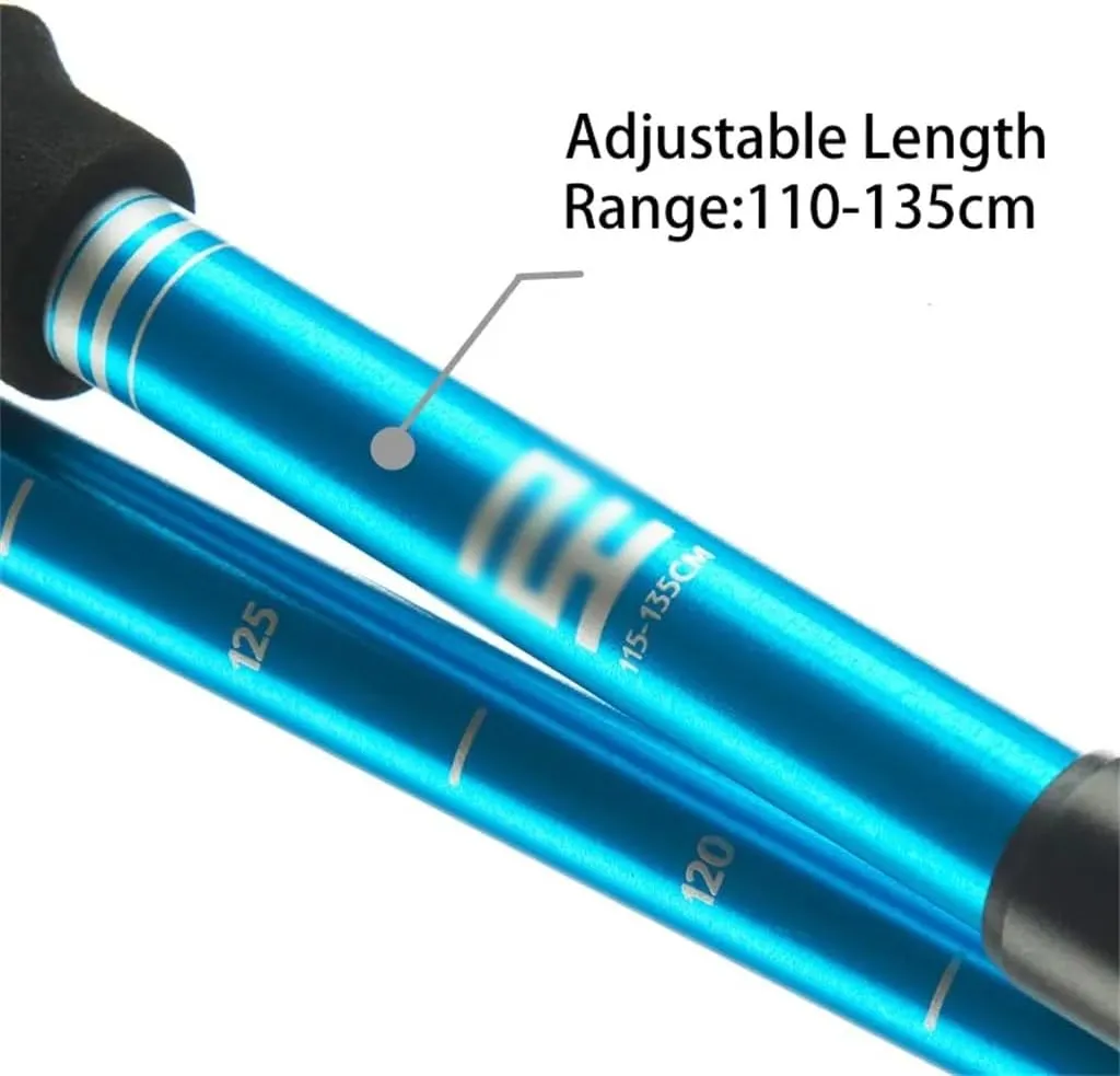 Aluminum Alloy Trekking Poles Three-Section Folding Trekking Poles Hiking and Climbing Outdoor Walking Pole (D As Show)