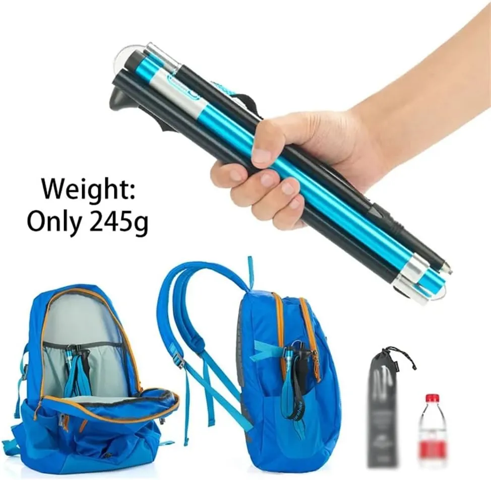 Aluminum Alloy Trekking Poles Three-Section Folding Trekking Poles Hiking and Climbing Outdoor Walking Pole (D As Show)