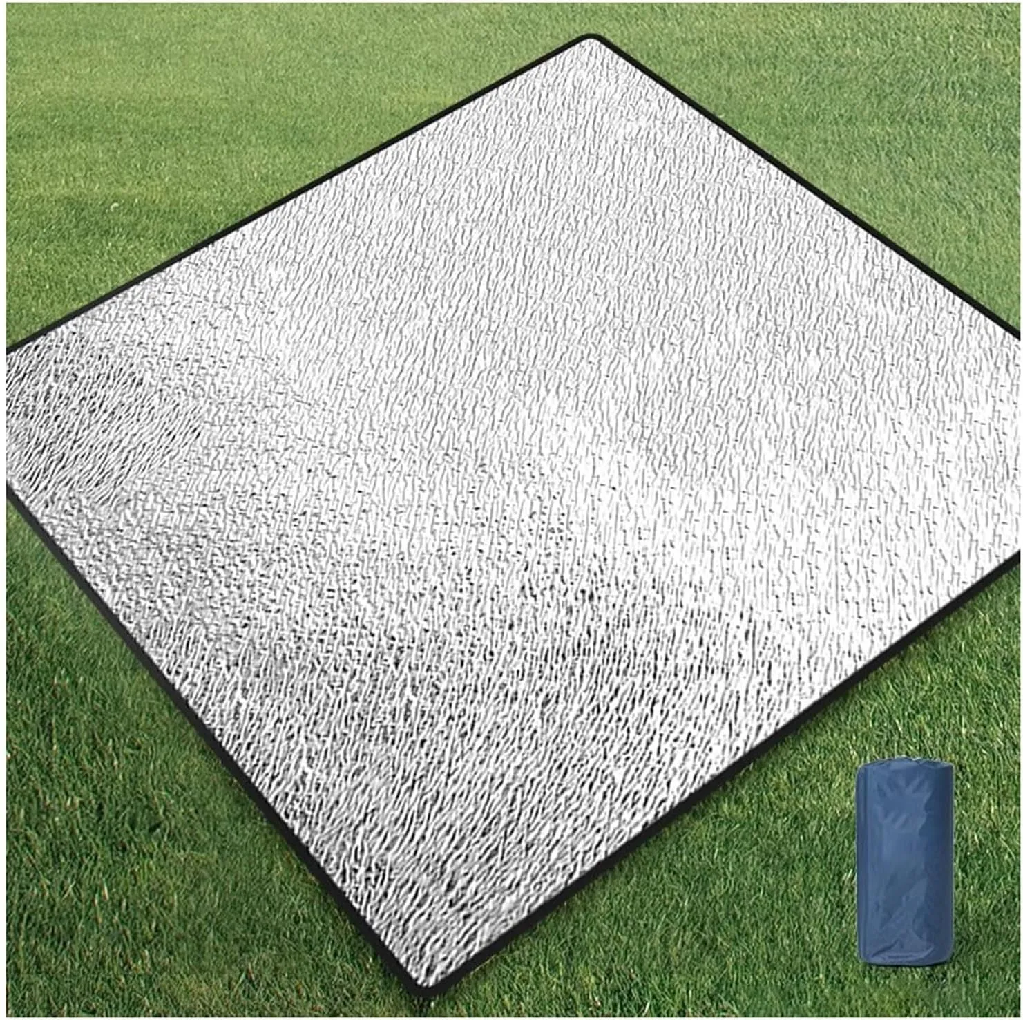Aluminum Camping Sleeping Pad Foam Foil Blanket Camping Foam Pad Insulating Foil Mat Sleeping Tent Pad Thermal Mat Pad Waterproof Outdoor Camping Mat with Carrying Bag