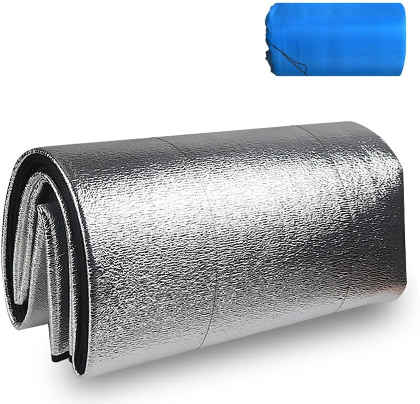 Aluminum Camping Sleeping Pad Foam Foil Blanket Camping Foam Pad Insulating Foil Mat Sleeping Tent Pad Thermal Mat Pad Waterproof Outdoor Camping Mat with Carrying Bag
