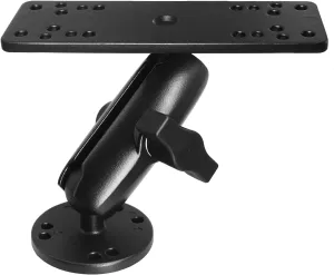 Aluminum Fish Finder Mount with 1" / B Size Ball, Marine Electronic/Depth Finder Mount for Boat, 360° Rotation, High Salt Water Resistant, Compatible with Garmin, Lowrance and More