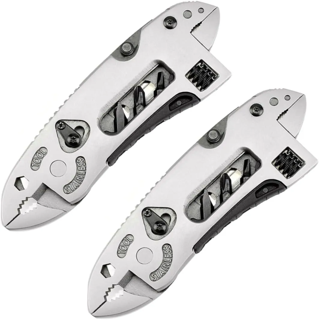 Angoily 2pcs Foldable Pliers Survival Emergency Gear for Camping Multitool Set Wire Cutters Wrench