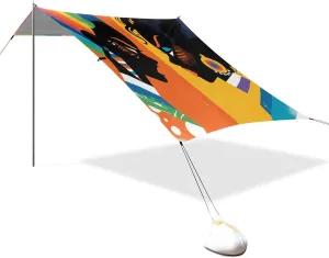 Angry African Girls Foldable Beach Tent UPF50 Easy Setup Portable Sunshade with Sandbags & Sand Shovel for Camping Trips, Fishing, Backyard Fun or Picnics