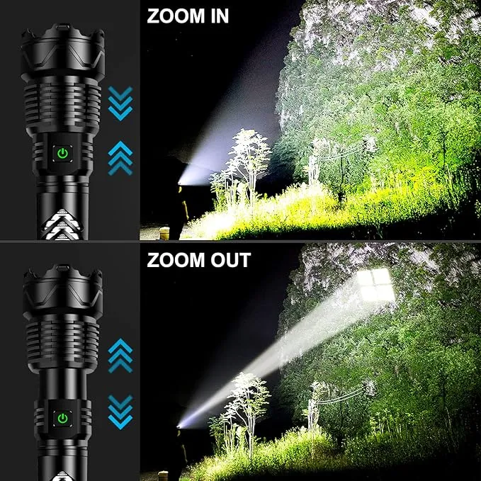 ANKRA Rechargeable Flashlights 990000 High Lumens Zoomable 5 Modes Super Bright IPX7 Waterproof & USB-C Charging Tactical Flashlights Powerful Handheld Flashlight for Emergencies Camping