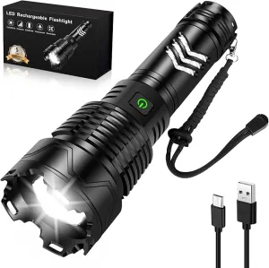ANKRA Rechargeable Flashlights 990000 High Lumens Zoomable 5 Modes Super Bright IPX7 Waterproof & USB-C Charging Tactical Flashlights Powerful Handheld Flashlight for Emergencies Camping