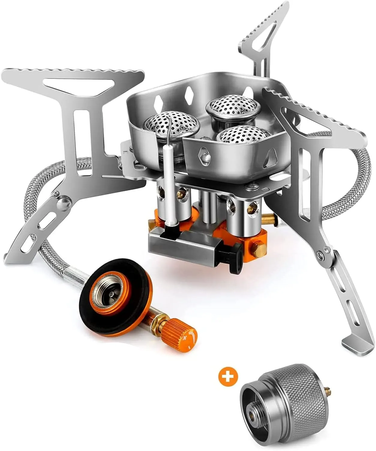 ANZAGA Folding Stove Windproof Butane and Propane Camping Stove Portable Butane Stove