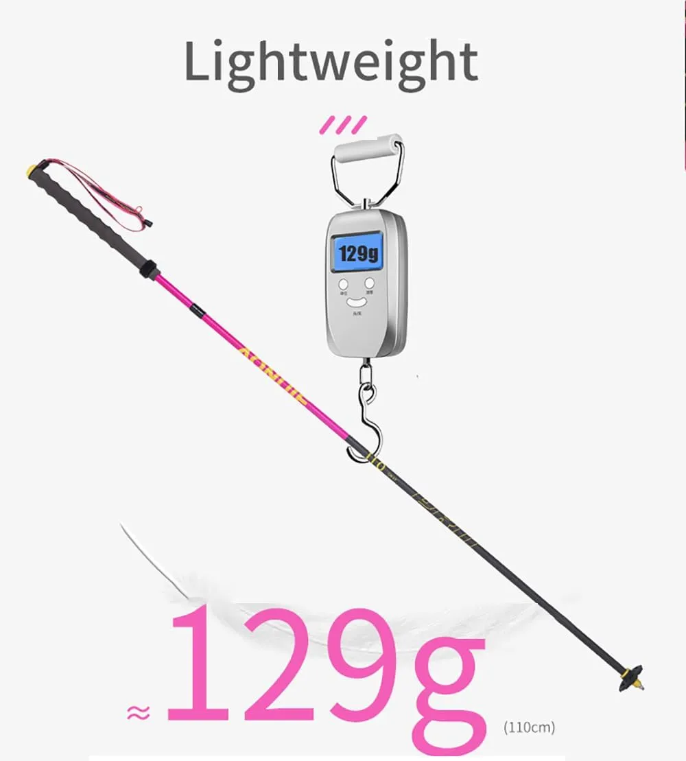 AONIJIE 2 Pieces Hiking Sticks Carbon Fiber Folding Ultra-Light Trekking Poles for Hiking and Camping