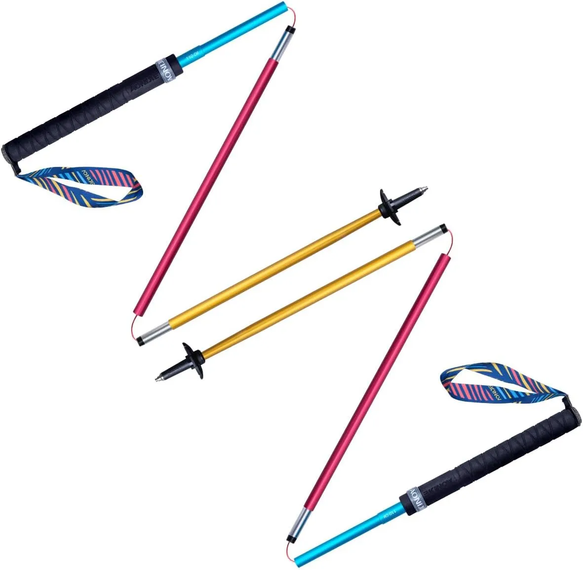 AONIJIE Folding Ultralight 7075 Aluminum Alloy Trekking Poles Quick Lock Trekking Hiking Pole Walking Stick