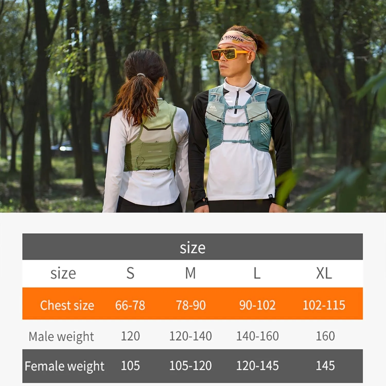 AONIJIE Running Vest Backpack 5L with External Trekking Poles Storage Bag Lightweight Pack for Trail Run Race