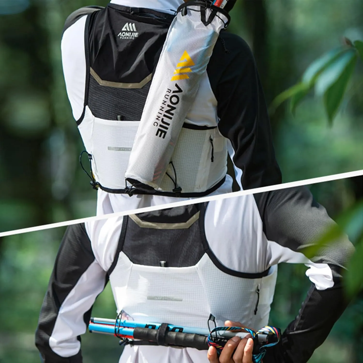 AONIJIE Running Vest Backpack 5L with External Trekking Poles Storage Bag Lightweight Pack for Trail Run Race