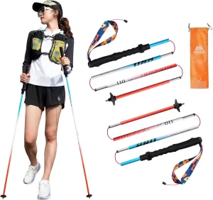AONIJIE Trekking Poles - 2 Pcs Collapsible Aluminum Alloy 7075 Hiking Poles with Anti-Shock and Quick Lock System, Ultralight for Hiking, Camping, Mountaining, Trekking