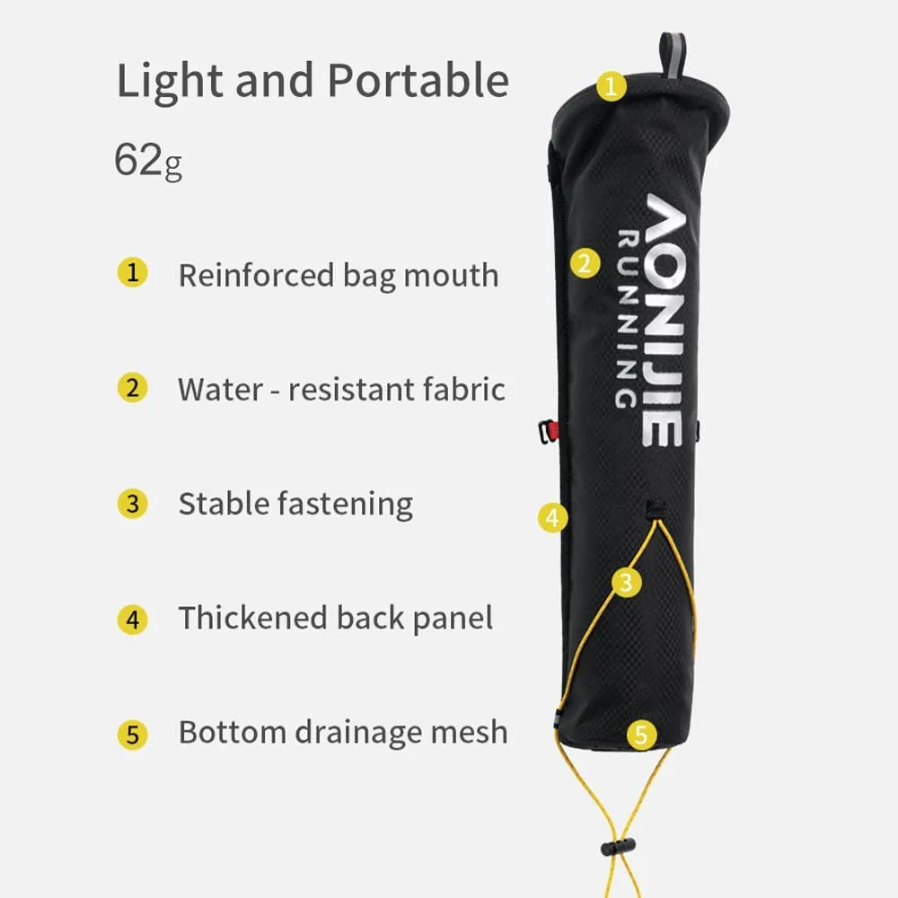 AONIJIE Trekking Poles Storage Bag Waterproof & Lightweight Drawstring Fastening Compression System Movement Does not Shake Compatible with Running Hydration Vest