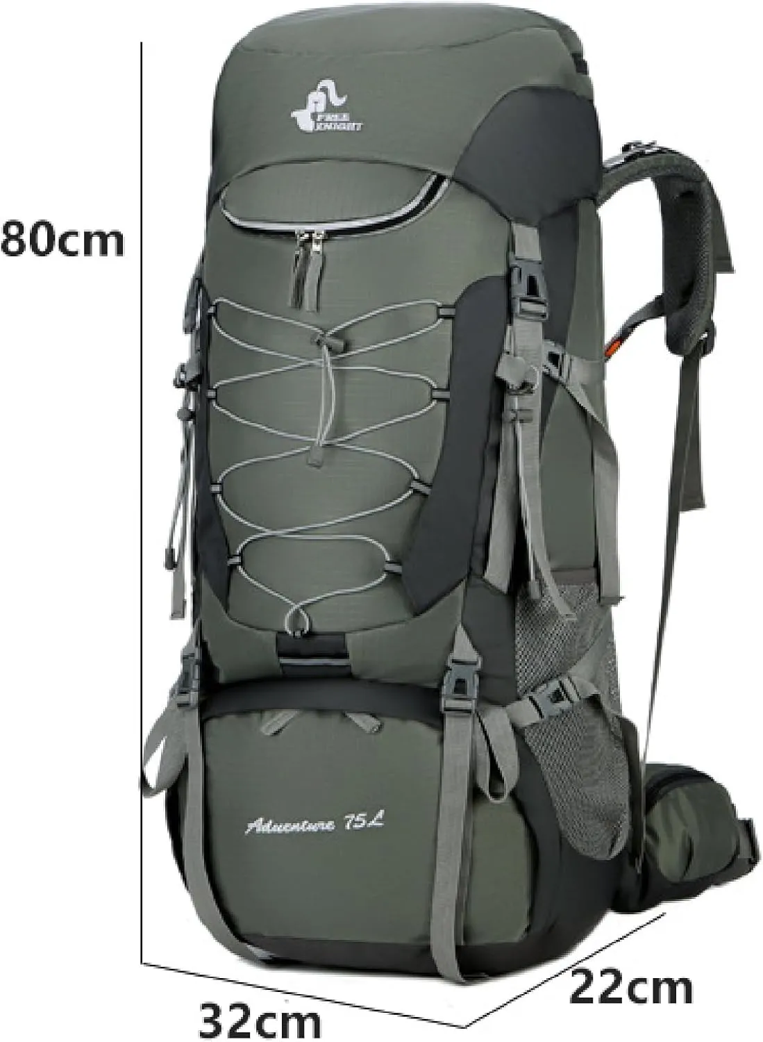 APLUSH Hiking Backpack High Capacity Lightweight Waterproof Camping Backpack Travel Daypack with Rain Cover,Black b,75L