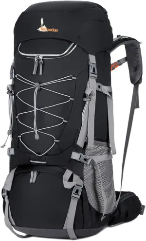 APLUSH Hiking Backpack High Capacity Lightweight Waterproof Camping Backpack Travel Daypack with Rain Cover,Black b,75L
